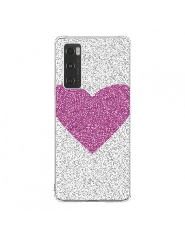 Coque Vivo Y70 Coeur Rose Argent Love - Mary Nesrala