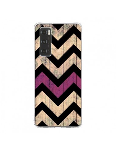 Coque Vivo Y70 Chevron Vintage Bois Wood - Mary Nesrala