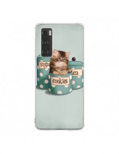 Coque Vivo Y70 Chaton Chat Kitten Boite Cookies Pois -...