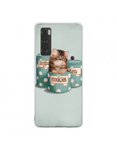 Coque Vivo Y70 Chaton Chat Kitten Boite Cookies Pois - Maryline Cazenave