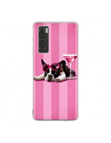 Coque Vivo Y70 Chien Dog Cocktail Lunettes Coeur Rose - Maryline Cazenave