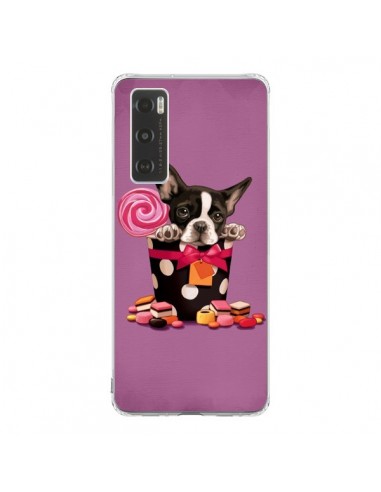 Coque Vivo Y70 Chien Dog Boite Noeud Papillon Pois Bonbon - Maryline Cazenave