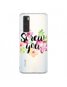 Coque Vivo Y70 Screw you Flower Fleur Transparente -...