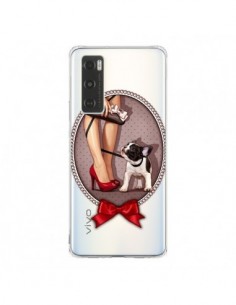 Coque Vivo Y70 Lady Jambes Chien Bulldog Dog Pois Noeud...