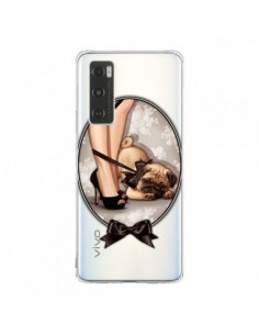 Coque Vivo Y70 Lady Jambes Chien Bulldog Dog Noeud...