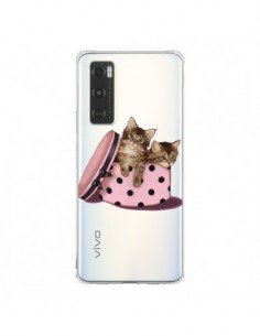 Coque Vivo Y70 Chaton Chat Kitten Boite Pois Transparente...