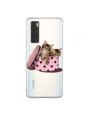 Coque Vivo Y70 Chaton Chat Kitten Boite Pois Transparente - Maryline Cazenave