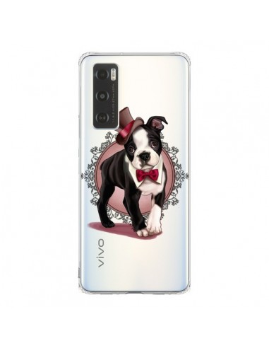 Coque Vivo Y70 Chien Bulldog Dog Gentleman Noeud Papillon Chapeau Transparente - Maryline Cazenave