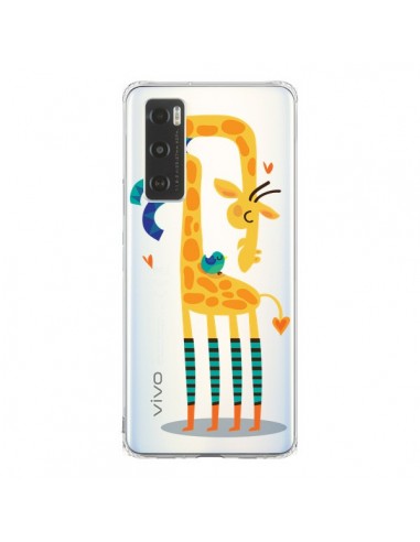 Coque Vivo Y70 L'oiseau et la Girafe Amour Love Transparente - Maria Jose Da Luz