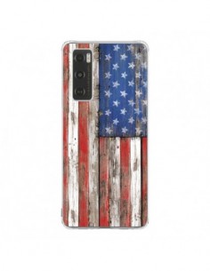 Coque Vivo Y70 Drapeau USA Vintage Bois Wood - Maximilian...