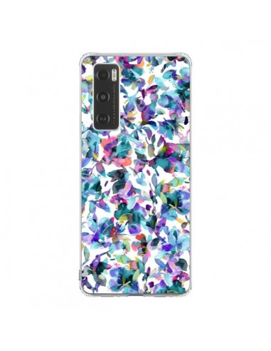 Coque Vivo Y70 Aquatic Flowers Blue - Ninola Design