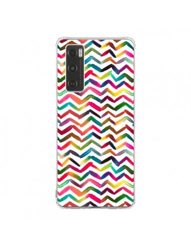 Coque Vivo Y70 Chevron Stripes Multicolored - Ninola Design