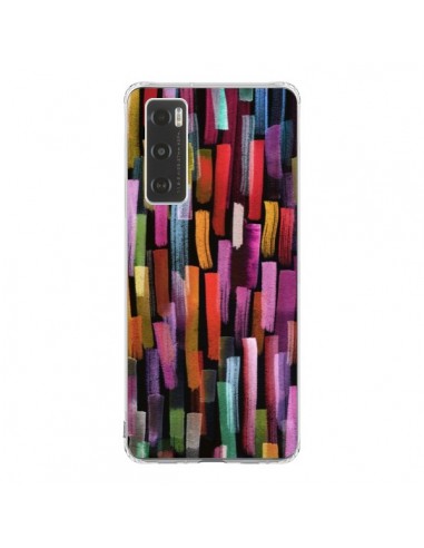 Coque Vivo Y70 Colorful Brushstrokes Black - Ninola Design