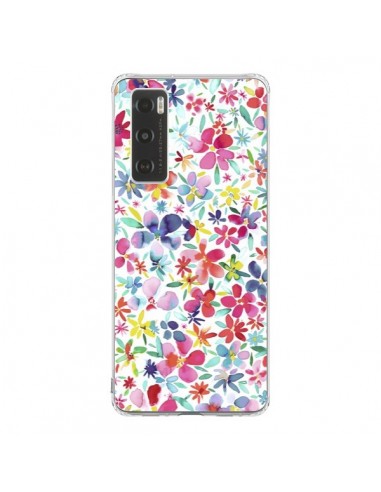 Coque Vivo Y70 Colorful Flowers Petals Blue - Ninola Design