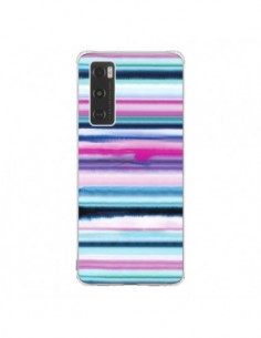 Coque Vivo Y70 Degrade Stripes Watercolor Pink - Ninola...