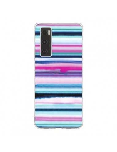 Coque Vivo Y70 Degrade Stripes Watercolor Pink - Ninola Design