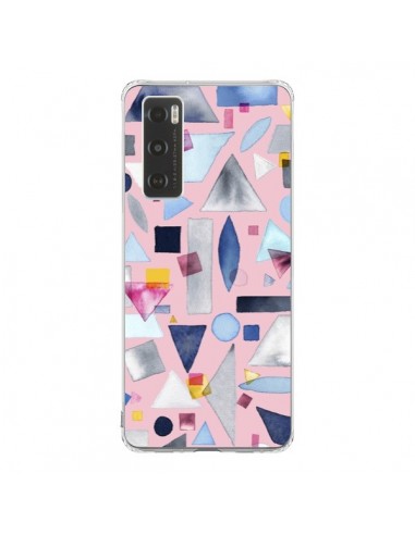 Coque Vivo Y70 Geometric Pieces Pink - Ninola Design