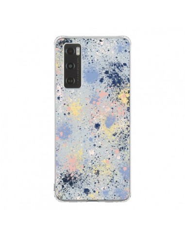 Coque Vivo Y70 Gradient Watercolor Lines Blue - Ninola Design