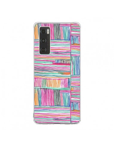 Coque Vivo Y70 Watercolor Linear Meditation Pink - Ninola Design