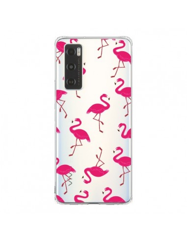 Coque Vivo Y70 flamant Rose et Flamingo Transparente - Nico