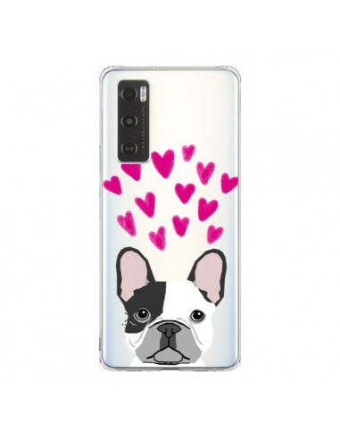 Coque Vivo Y70 Bulldog Français Coeurs Chien Transparente - Pet Friendly