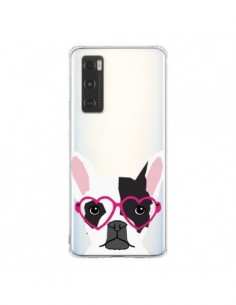 Coque Vivo Y70 Bulldog Français Lunettes Coeurs Chien...