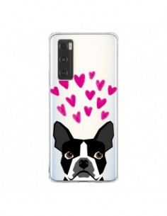 Coque Vivo Y70 Boston Terrier Coeurs Chien Transparente -...