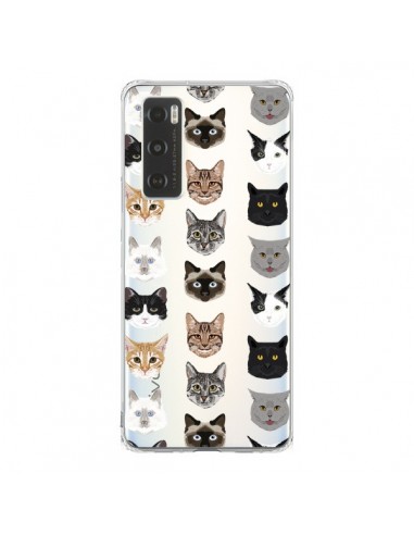 Coque Vivo Y70 Chats Transparente - Pet Friendly