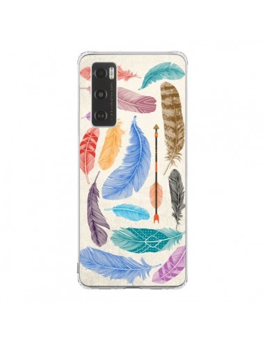 Coque Vivo Y70 Feather Plumes Multicolores - Rachel Caldwell