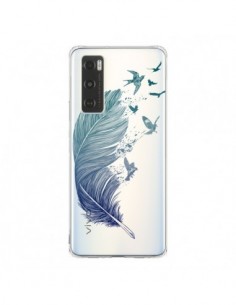 Coque Vivo Y70 Plume Feather Fly Away Transparente -...