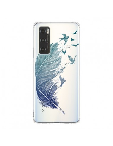 Coque Vivo Y70 Plume Feather Fly Away Transparente - Rachel Caldwell