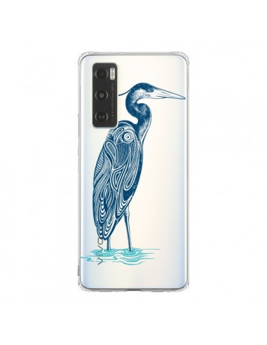 Coque Vivo Y70 Heron Blue Oiseau Transparente - Rachel Caldwell