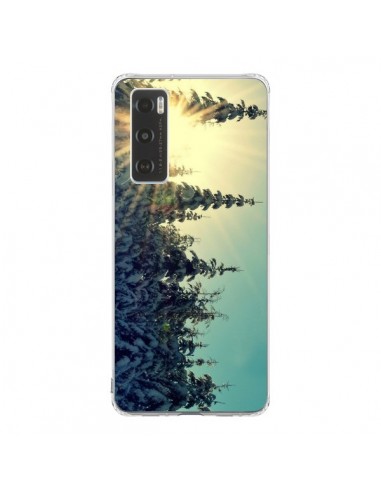 Coque Vivo Y70 Hiver Paysage Neige Montagnes Sapins Ski - R Delean