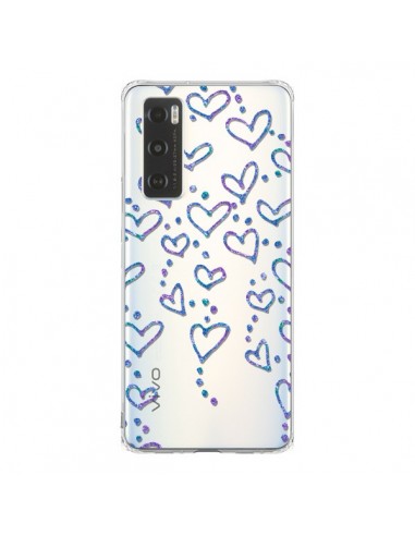 Coque Vivo Y70 Floating hearts coeurs flottants Transparente - Sylvia Cook