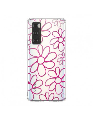 Coque Vivo Y70 Flower Garden Pink Fleur Transparente - Sylvia Cook