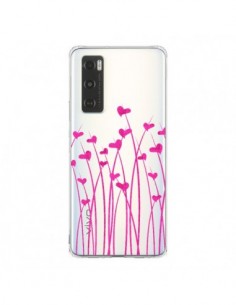 Coque Vivo Y70 Love in Pink Amour Rose Fleur Transparente...