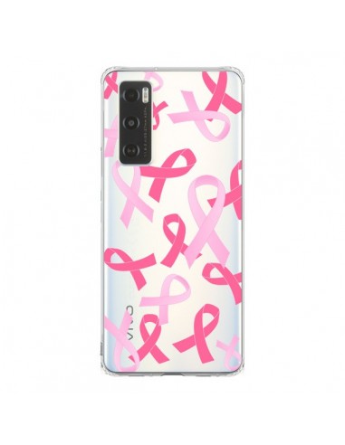 Coque Vivo Y70 Pink Ribbons Ruban Rose Transparente - Sylvia Cook