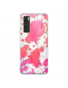 Coque Vivo Y70 Watercolor Splash Taches Rose Orange...