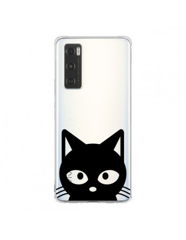 Coque Vivo Y70 Tête Chat Noir Cat Transparente - Yohan B.