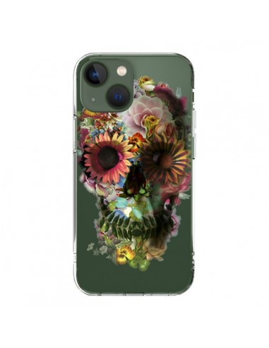 Cover iPhone 13 Teschio Fiori Trasparente - Ali Gulec