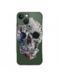 Coque iPhone 13 Floral Skull Tête de Mort Transparente -...
