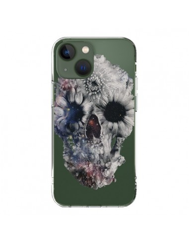 Coque iPhone 13 Floral Skull Tête de Mort Transparente - Ali Gulec