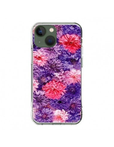 Coque iPhone 13 Fleurs Violettes Flower Storm - Asano Yamazaki