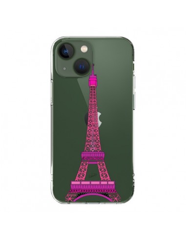 Coque iPhone 13 Tour Eiffel Rose Paris Transparente - Asano Yamazaki