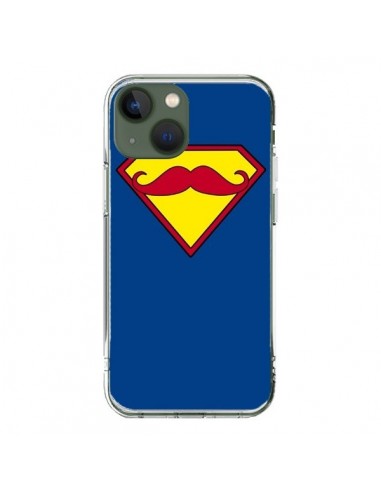 Coque iPhone 13 Super Moustache Movember Superman - Bertrand Carriere