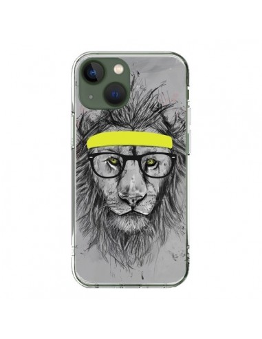 Coque iPhone 13 Hipster Lion - Balazs Solti