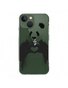 Coque iPhone 13 Panda All You Need Is Love Transparente -...