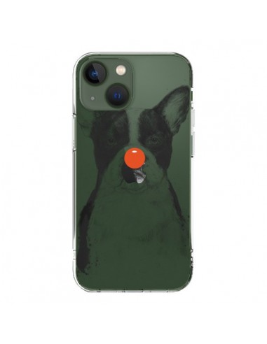 Coque iPhone 13 Clown Bulldog Dog Chien Transparente - Balazs Solti