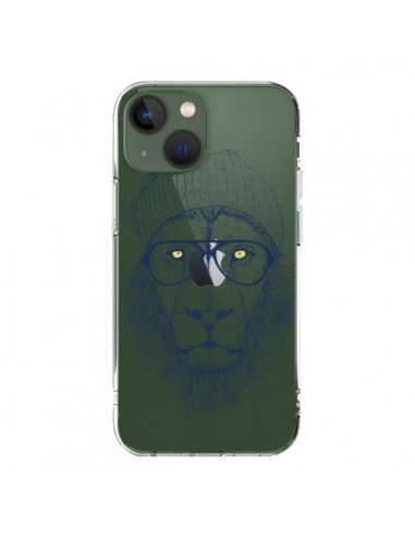 Coque iPhone 13 Cool Lion Swag Lunettes Transparente - Balazs Solti