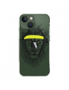 Coque iPhone 13 Hipster Lion Transparente - Balazs Solti